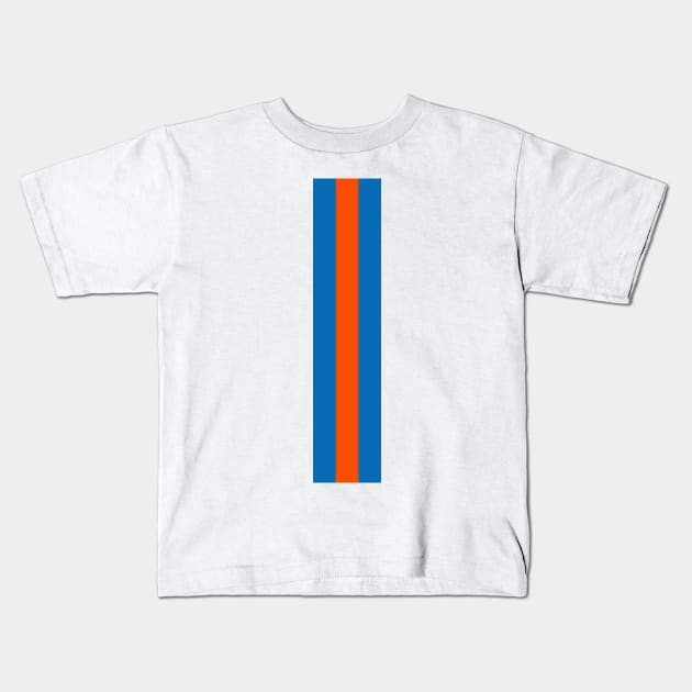 Retro American Basketball Stripes New York, White, Blue, Orange Kids T-Shirt by Culture-Factory